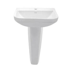 Parryware Full Pedestal Rectangle Shaped White Basin Area Novel Plus NOVEL PLUS C042N